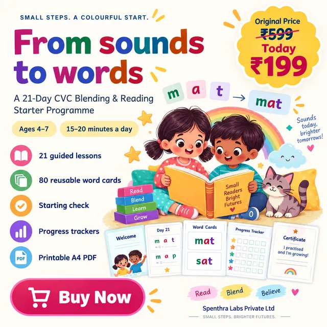 From Sounds to Words: 21 guided lessons and 80 reusable word cards for ages 4–7