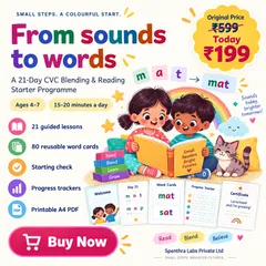 From Sounds to Words: 21 guided lessons and 80 reusable word cards for ages 4–7