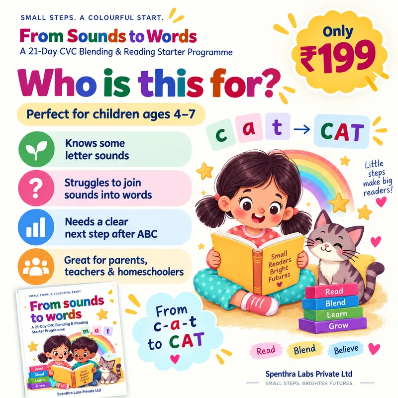 Who it is for: children who know some letter sounds and need help blending words