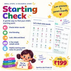 Starting check for letter sounds, oral blending and simple words